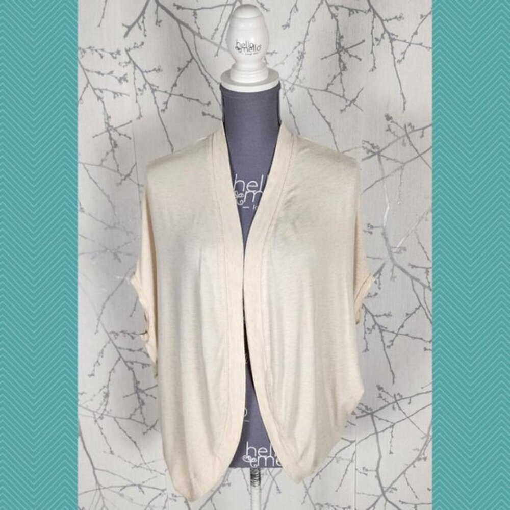 Tonic Ivory Beige Bamboo Organic Cotton Stretch Open Cardigan